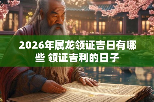 2026年属龙领证吉日有哪些 领证吉利的日子