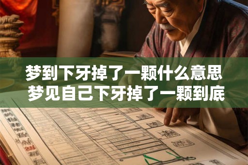 梦到下牙掉了一颗什么意思 梦见自己下牙掉了一颗到底是什么含义