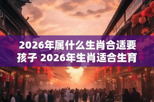 2026年属什么生肖合适要孩子 2026年生肖适合生育吗