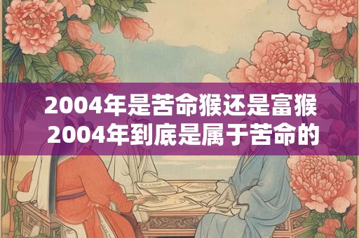 2004年是苦命猴还是富猴 2004年到底是属于苦命的猴子还是富足的猴王