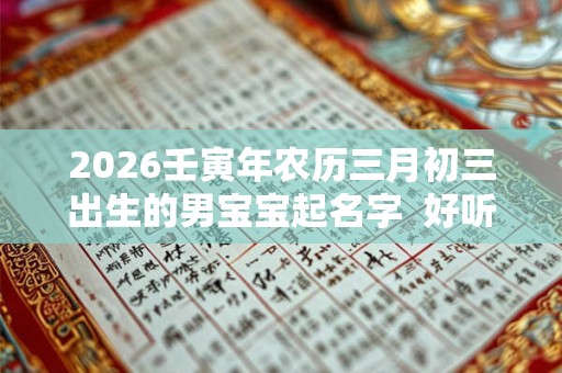 2026壬寅年农历三月初三出生的男宝宝起名字  好听稀少