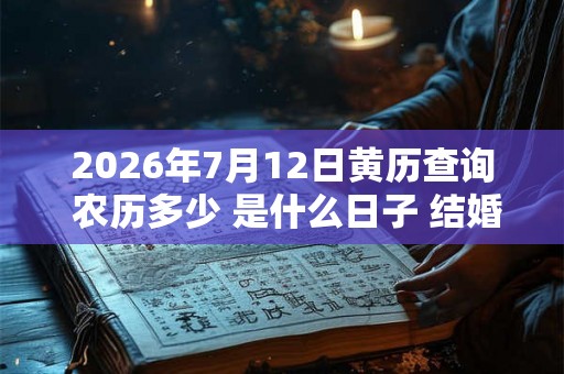 2026年7月12日黄历查询 农历多少 是什么日子 结婚吉时