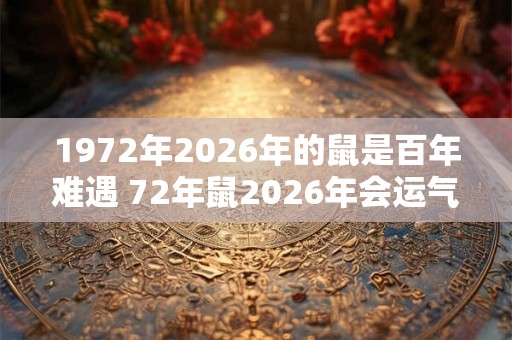 1972年2026年的鼠是百年难遇 72年鼠2026年会运气爆发吗