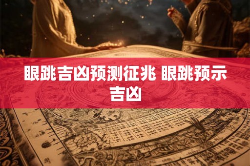 眼跳吉凶预测征兆 眼跳预示吉凶