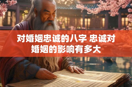 对婚姻忠诚的八字 忠诚对婚姻的影响有多大
