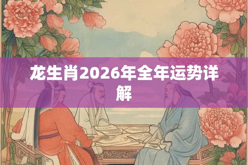 龙生肖2026年全年运势详解
