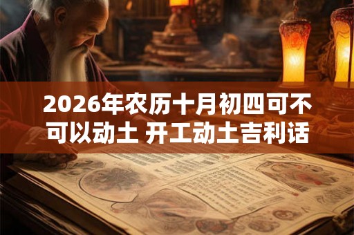 2026年农历十月初四可不可以动土 开工动土吉利话 2026年农历十月初四可不可以动土 开工动土吉利话