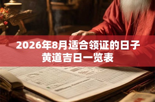2026年8月适合领证的日子黄道吉日一览表