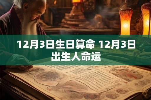 12月3日生日算命 12月3日出生人命运