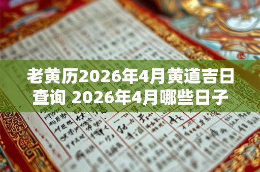 老黄历2026年4月黄道吉日查询 2026年4月哪些日子是黄道吉日