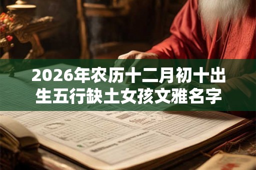 2026年农历十二月初十出生五行缺土女孩文雅名字