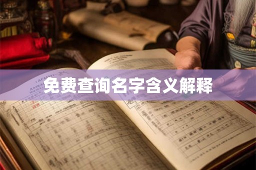 免费查询名字含义解释 免费查询名字含义解释