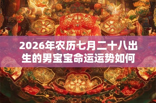2026年农历七月二十八出生的男宝宝命运运势如何
