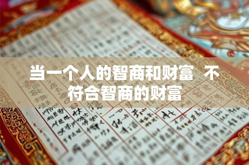当一个人的智商和财富  不符合智商的财富