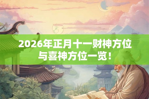 2026年正月十一财神方位与喜神方位一览！