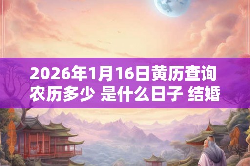 2026年1月16日黄历查询 农历多少 是什么日子 结婚吉时