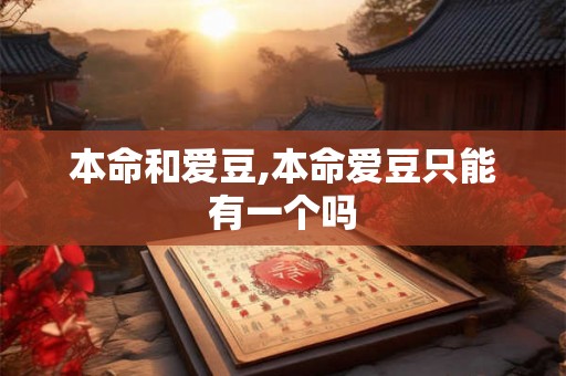 本命和爱豆,本命爱豆只能有一个吗