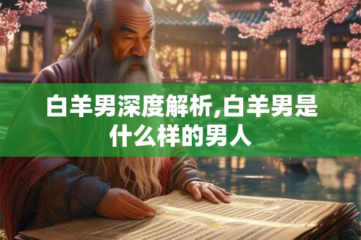 白羊男深度解析,白羊男是什么样的男人