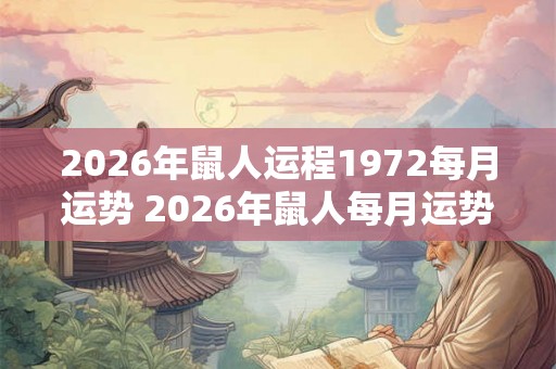 2026年鼠人运程1972每月运势 2026年鼠人每月运势会如何