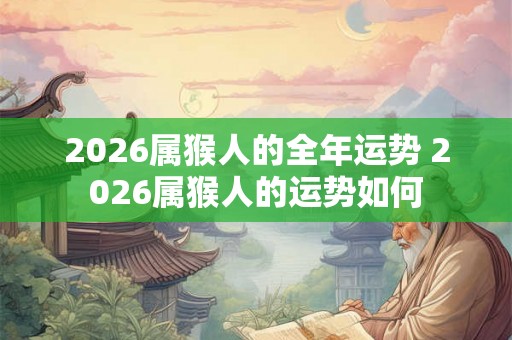 2026属猴人的全年运势 2026属猴人的运势如何