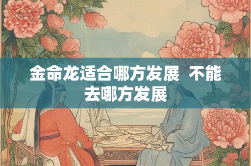 金命龙适合哪方发展  不能去哪方发展