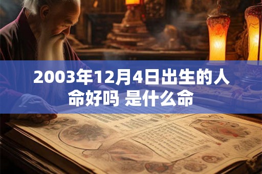 2003年12月4日出生的人命好吗 是什么命