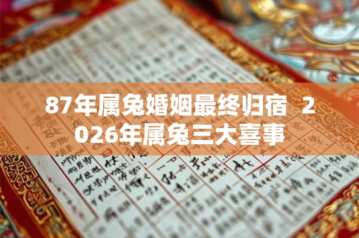87年属兔婚姻最终归宿  2026年属兔三大喜事
