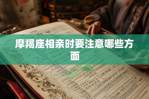 摩羯座相亲时要注意哪些方面 摩羯座相亲时要注意哪些方面