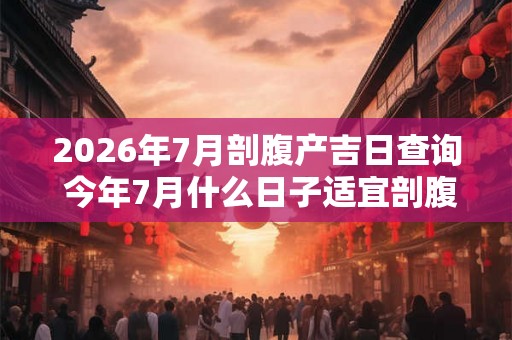 2026年7月剖腹产吉日查询 今年7月什么日子适宜剖腹产生孩子