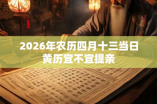 2026年农历四月十三当日黄历宜不宜提亲