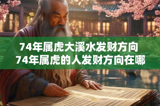 74年属虎大溪水发财方向 74年属虎的人发财方向在哪