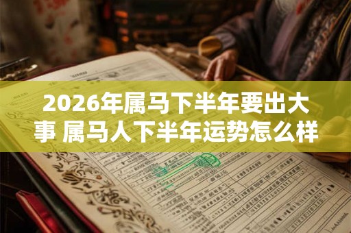 2026年属马下半年要出大事 属马人下半年运势怎么样 2026年属马下半年要出大事 属马人下半年运势怎么样