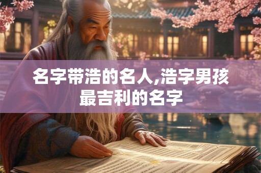名字带浩的名人,浩字男孩最吉利的名字