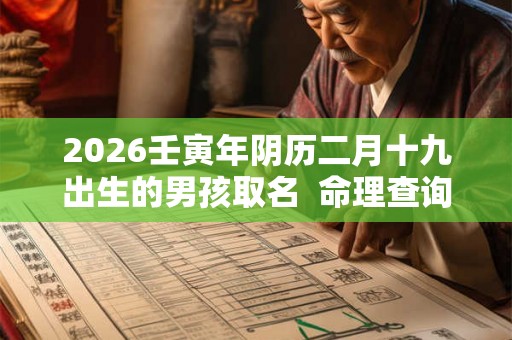 2026壬寅年阴历二月十九出生的男孩取名  命理查询