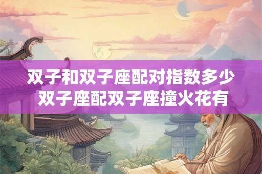 双子和双子座配对指数多少 双子座配双子座撞火花有几分