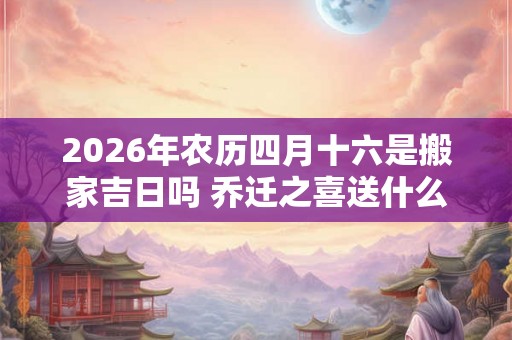 2026年农历四月十六是搬家吉日吗 乔迁之喜送什么礼物好