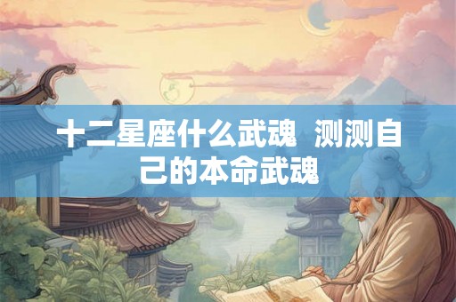 十二星座什么武魂  测测自己的本命武魂