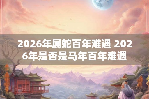 2026年属蛇百年难遇 2026年是否是马年百年难遇