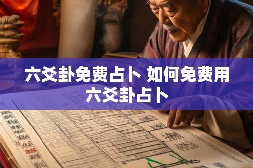 六爻卦免费占卜 如何免费用六爻卦占卜
