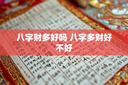 八字财多好吗 八字多财好不好
