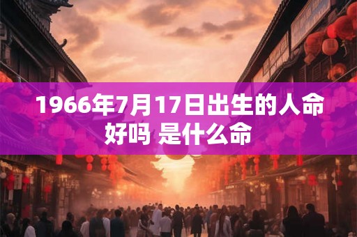 1966年7月17日出生的人命好吗 是什么命