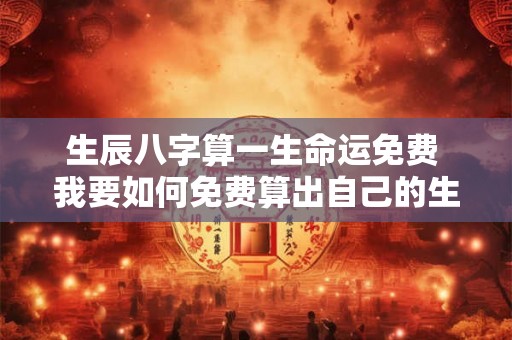 生辰八字算一生命运免费 我要如何免费算出自己的生辰八字以预测自己的命运