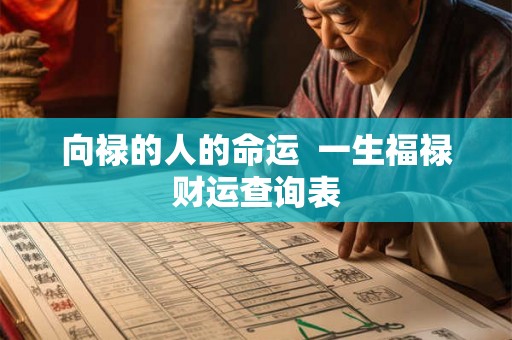 向禄的人的命运  一生福禄财运查询表
