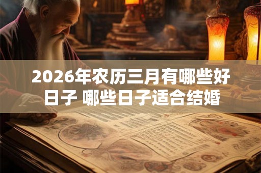 2026年农历三月有哪些好日子 哪些日子适合结婚