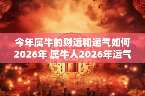今年属牛的财运和运气如何2026年 属牛人2026年运气好吗 今年属牛的财运和运气如何2026年 属牛人2026年运气好吗