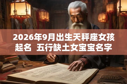 2026年9月出生天秤座女孩起名  五行缺土女宝宝名字大全