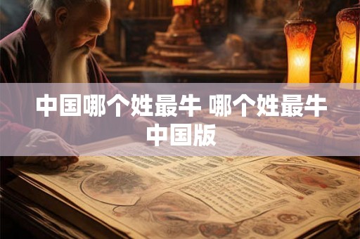 中国哪个姓最牛 哪个姓最牛中国版 中国哪个姓最牛 哪个姓最牛中国版