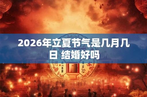 2026年立夏节气是几月几日 结婚好吗
