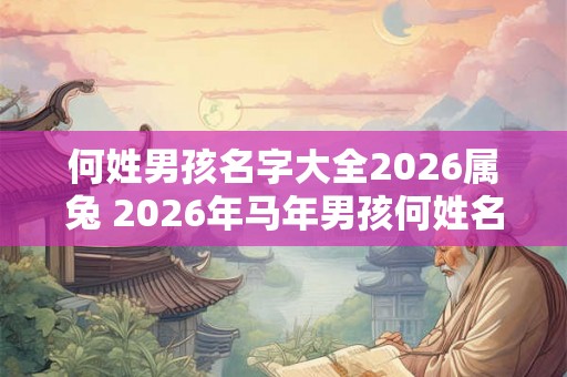 何姓男孩名字大全2026属兔 2026年马年男孩何姓名字推荐