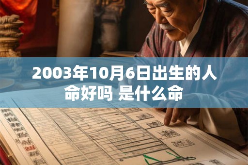 2003年10月6日出生的人命好吗 是什么命